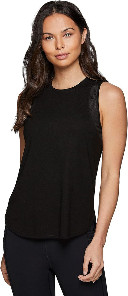 Active Women'S Sleeveless Athletic Performance Running Workout Yoga Tank Top with Mesh Ventilation