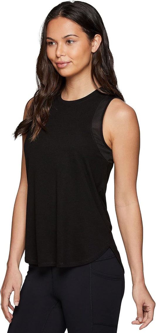 Active Women'S Sleeveless Athletic Performance Running Workout Yoga Tank Top with Mesh Ventilation
