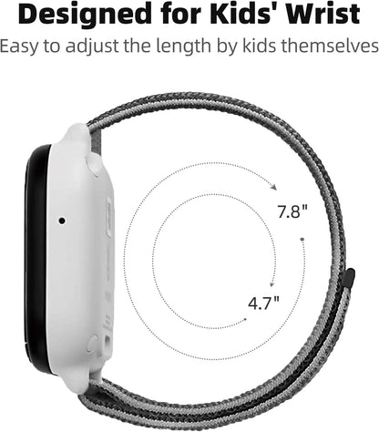 2 Pack Replacement Nylon Bands Compatible with Gizmo Watch 3 2 1/Gabb Watch 3E 3 2 1/Syncup Kids Watch, Hook & Loop Design Easy for Kids to Put on & Off, Breathable & Washable
